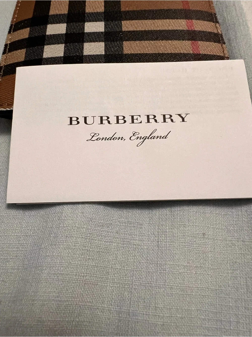 Burberry Check Compact Bi-Fold Wallet in Tan, Black and Red